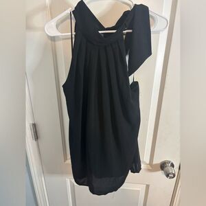 Express black bow sleeveless blouse size L vintage EUC